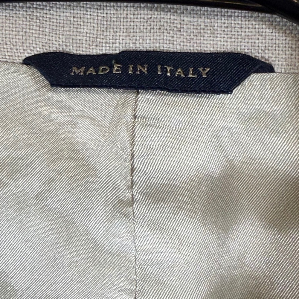 Banana Republic Made in Italy 100% Linen Blazer Sport Coat Tan Beige 44R - Picture 2 of 12